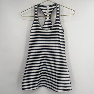 Lululemon Black & White Stripe Racerback Tank Top Size 8
